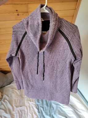 Kirkland Signature Lavender Cowl Neck Sweater with Black Trim